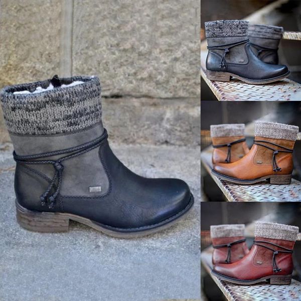 women winter ankle boots fur lined round toe zip up round toe ladies boots comfy warm low block heel shoes d30, Black
women winter ankle boots fur lined round toe zip up round toe ladies boots comfy warm low block heel shoes d30, Black