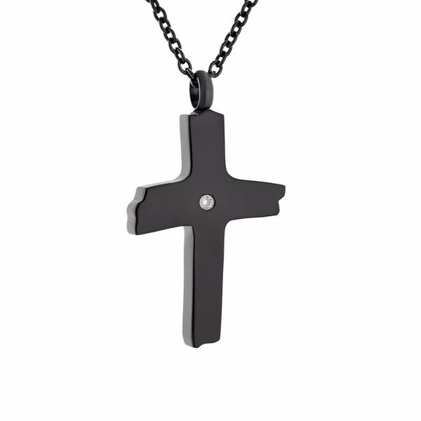 ijd9848 stainless steel black inlay crystal cross pendant souvenir memorial for ashes urn cremation fashion jewelry gift, Silver
ijd9848 stainless steel black inlay crystal cross pendant souvenir memorial for ashes urn cremation fashion jewelry gift, Silver