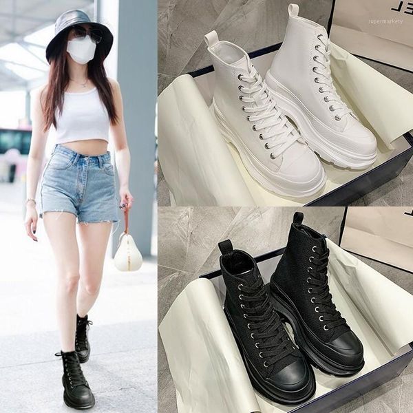 2020 new breathable thick-soled increased casual canvas sports running shoes net red high-old shoes women's short boots1, Black
2020 new breathable thick-soled increased casual canvas sports running shoes net red high-old shoes women's short boots1, Black