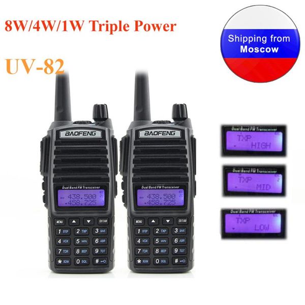 walkie talkie 2pcs baofeng uv-82 8w with high mid low 8w/4w/1w triple power uv82 uhf/vhf 10km long range two way radio
walkie talkie 2pcs baofeng uv-82 8w with high mid low 8w/4w/1w triple power uv82 uhf/vhf 10km long range two way radio