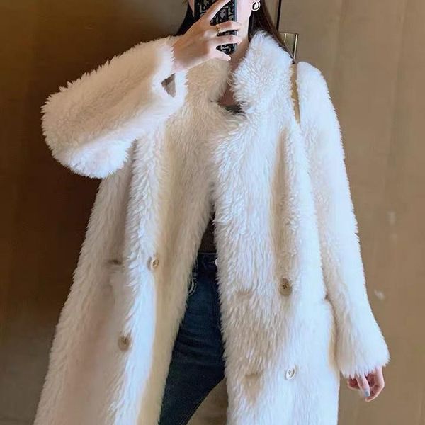 women's fur & faux women winter oversized long teddy jacket female thick warm overcoat vintage ladies casual loose coats outwears, Black
women's fur & faux women winter oversized long teddy jacket female thick warm overcoat vintage ladies casual loose coats outwears, Black