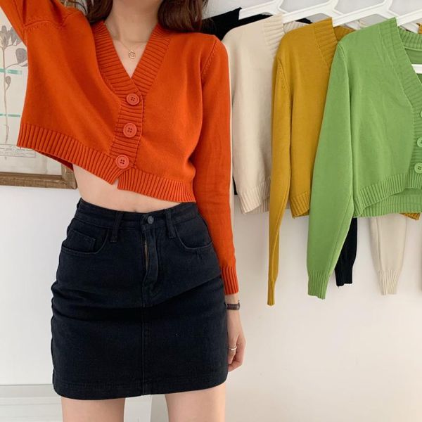 women's knits & tees cardigan sweaters female solid color v neck single breasted crop ladies knitted clothing, White
women's knits & tees cardigan sweaters female solid color v neck single breasted crop ladies knitted clothing, White