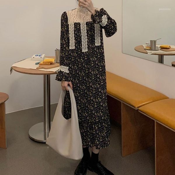 dress japanese springtime retro temperament draw back thin lace splicing floral stand-up collar long sleeve 2021 new clothes1, Black;gray
dress japanese springtime retro temperament draw back thin lace splicing floral stand-up collar long sleeve 2021 new clothes1, Black;gray