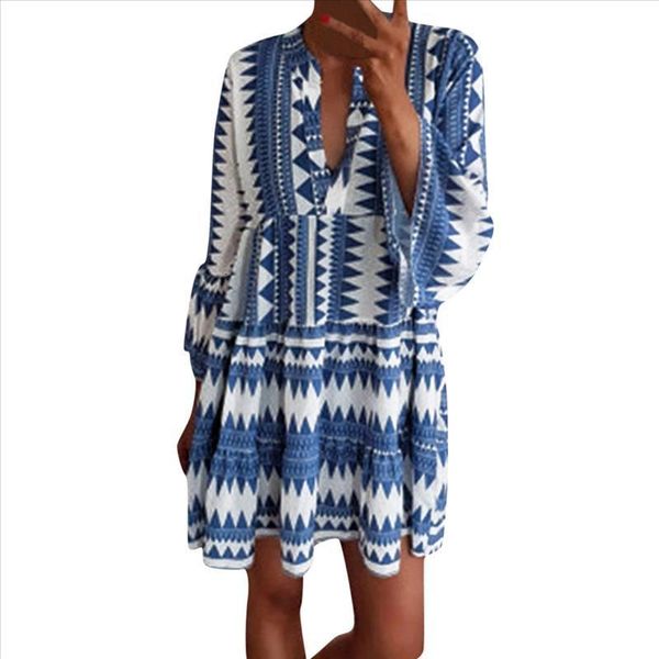 loose long-sleeved large size v-neck fashion dress summer outdoor casual printing bohemian beach dress plus size sundress, Black;gray
loose long-sleeved large size v-neck fashion dress summer outdoor casual printing bohemian beach dress plus size sundress, Black;gray