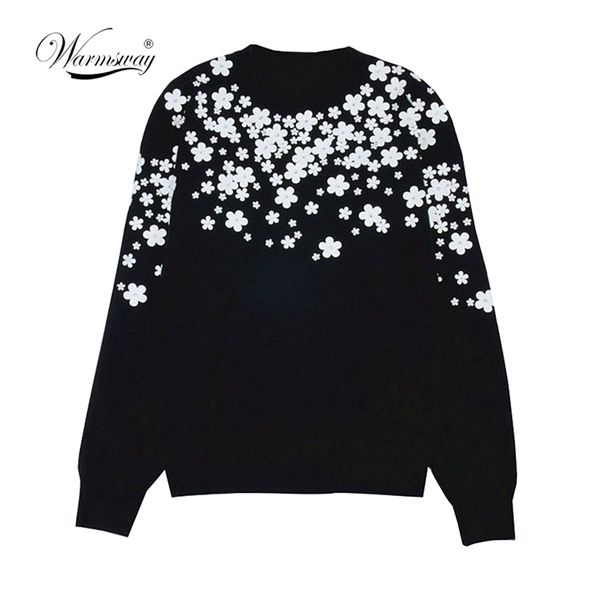 women fashion pullover white floral 3d beading slim autumn winter sweater simple vintage knitted slim blusas c-034 201222, White;black
women fashion pullover white floral 3d beading slim autumn winter sweater simple vintage knitted slim blusas c-034 201222, White;black