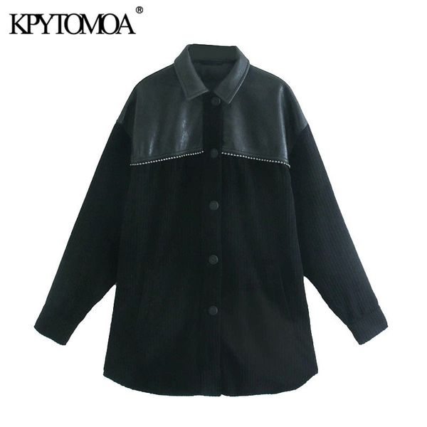 kpytomoa women fashion patchwork corduroy beads loose jacket coat vintage long sleeve button-up female outerwear chic 201112, Black;brown
kpytomoa women fashion patchwork corduroy beads loose jacket coat vintage long sleeve button-up female outerwear chic 201112, Black;brown