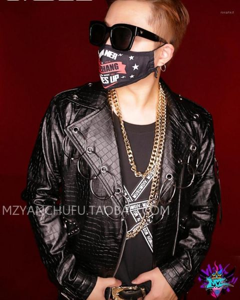 s-5xl 2019 men fashion slim dj imitation crocodile skin locomotive leather jacket coat plus size costumes clothing1, Black
s-5xl 2019 men fashion slim dj imitation crocodile skin locomotive leather jacket coat plus size costumes clothing1, Black
