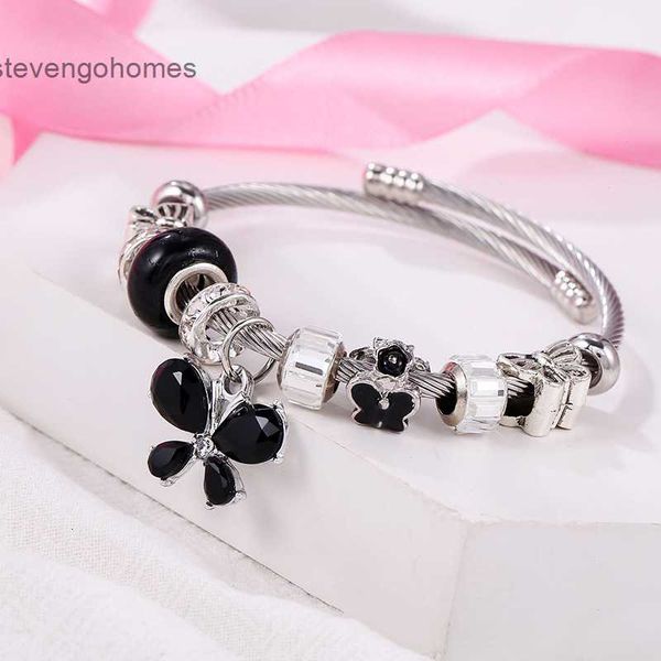 butterfly new style jewelry hand ornament opening flower beaded titanium steel bracelet accessories, Silver
butterfly new style jewelry hand ornament opening flower beaded titanium steel bracelet accessories, Silver