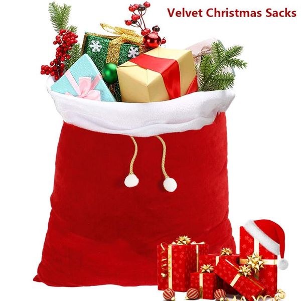 christmas decorations 70x100cm large size velvet fabric drawstring gift bags classic red and white decortion
christmas decorations 70x100cm large size velvet fabric drawstring gift bags classic red and white decortion