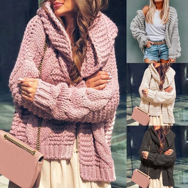 womens fashion loose hoodie long sleeve cardigan sweater outwear coat, White;black 
womens fashion loose hoodie long sleeve cardigan sweater outwear coat, White;black