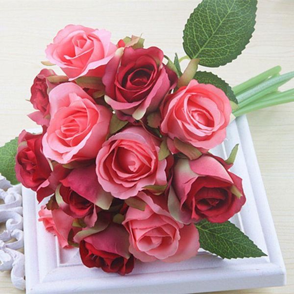 12 heads artificial rose flower silk bouquet simulation flowers wedding party home decor1
12 heads artificial rose flower silk bouquet simulation flowers wedding party home decor1