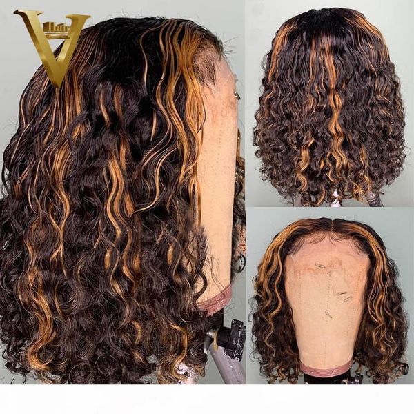 short curly bob wig brazilian remy ombre honey blonde highlight wig 13x6 lace front human hair wigs for women pre plucked 150, Black;brown
short curly bob wig brazilian remy ombre honey blonde highlight wig 13x6 lace front human hair wigs for women pre plucked 150, Black;brown