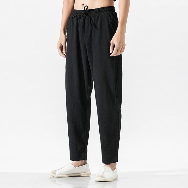 2020 mens cotton linen trousers summer men casual solid elastic waist pants male chinese style vintage loose pants m-5xl1, Black
2020 mens cotton linen trousers summer men casual solid elastic waist pants male chinese style vintage loose pants m-5xl1, Black