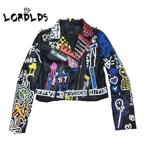 lordlds 2019 leather jacket women graffiti colorful print biker jackets and coats punk streetwear ladies clothes t191026, Black;brown
lordlds 2019 leather jacket women graffiti colorful print biker jackets and coats punk streetwear ladies clothes t191026, Black;brown