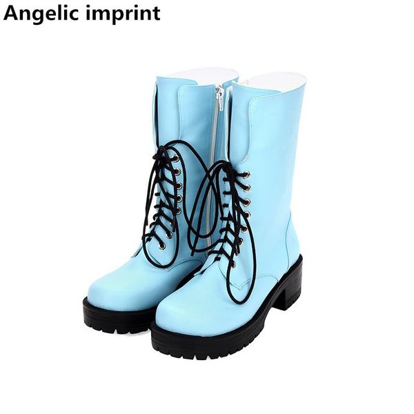 angelic imprint mori girl women punk boots lady lolita shoes woman princess mid heels dress pumps lace up 5cm red blue color, Black
angelic imprint mori girl women punk boots lady lolita shoes woman princess mid heels dress pumps lace up 5cm red blue color, Black