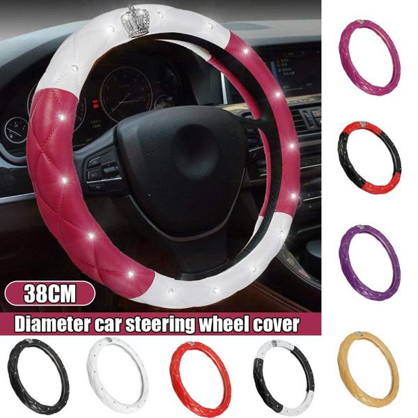 38cm car steering wheel covers pu leather diamond crystal crown styling auto steering-covers cases fashion interior accessories
38cm car steering wheel covers pu leather diamond crystal crown styling auto steering-covers cases fashion interior accessories