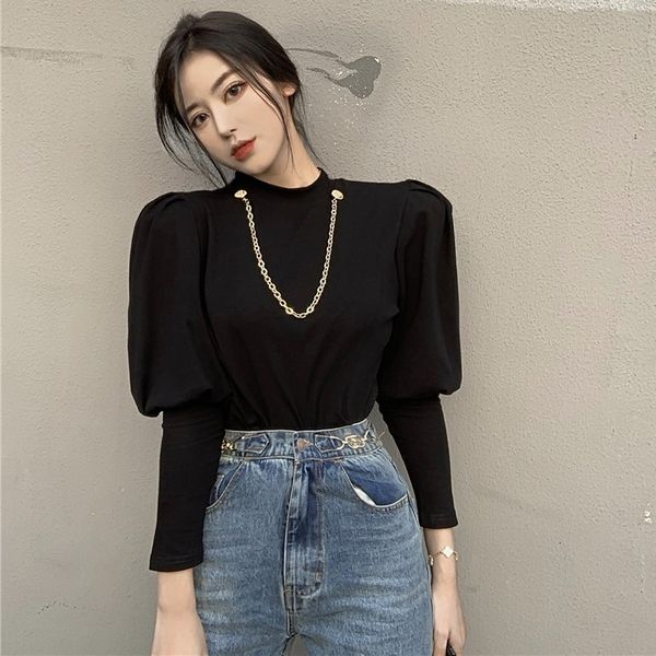 autumn 2020 new korean chic fashion slim chain long sleeve t-shirt with thin bottom for women
autumn 2020 new korean chic fashion slim chain long sleeve t-shirt with thin bottom for women