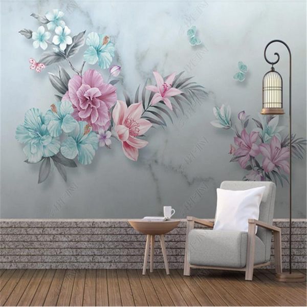 northern europe 3d murals wallpaper bedroom flower butterfly marble tv sofa background wall papers for living room home decor
northern europe 3d murals wallpaper bedroom flower butterfly marble tv sofa background wall papers for living room home decor