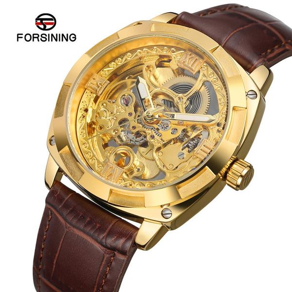 forsining automatic mechanical men wristwatch sport male clock genuine leather skeleton man watch 019, Slivery;brown
forsining automatic mechanical men wristwatch sport male clock genuine leather skeleton man watch 019, Slivery;brown