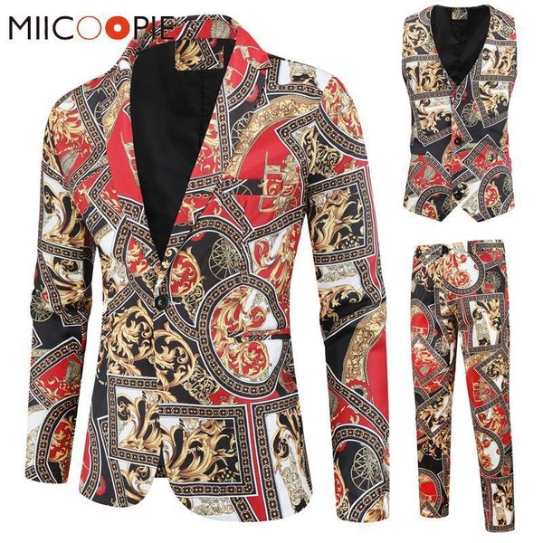 men's suits & blazers luxury men suit 3 piece fashion business party mens paisley formal sets jacket + vest pants slim fit dress clothi, White;black
men's suits & blazers luxury men suit 3 piece fashion business party mens paisley formal sets jacket + vest pants slim fit dress clothi, White;black