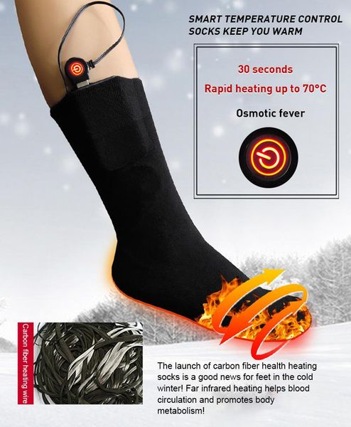 adjustable temperature electric heated socks outdoor sports skiing warmth thicken socks winter warm cotton for men women, Black
adjustable temperature electric heated socks outdoor sports skiing warmth thicken socks winter warm cotton for men women, Black