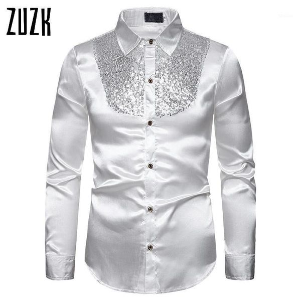 men's casual shirts zuzk men's silk satin smooth shirt luxury gold sequin tuxedo white party stage performance wedding dress shirt, White;black
men's casual shirts zuzk men's silk satin smooth shirt luxury gold sequin tuxedo white party stage performance wedding dress shirt, White;black