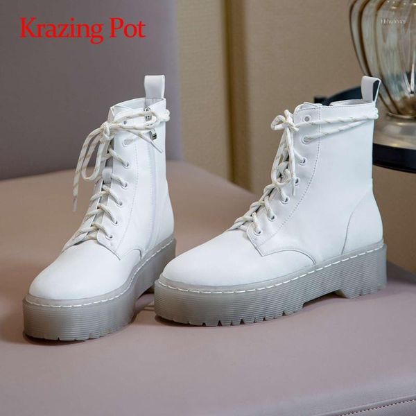 boots krazing pot motorcycle real leather handsome platform round toe thick high heel zipper cross-tied catwalk ankle l931, Black
boots krazing pot motorcycle real leather handsome platform round toe thick high heel zipper cross-tied catwalk ankle l931, Black