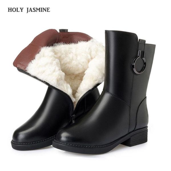 high-end full genuine leather full wool 2020 winter shoes woman ankle boots snow boots plus size 43 leather knight, Black
high-end full genuine leather full wool 2020 winter shoes woman ankle boots snow boots plus size 43 leather knight, Black