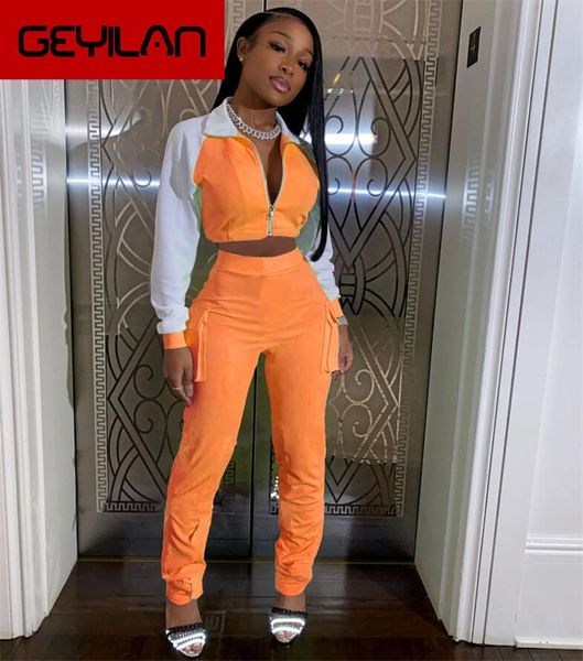 2021 brand new women casual luminous tracksuits 2 piece sets patchwork zipper long sleeve jacket high waist trousers pants, Gray
2021 brand new women casual luminous tracksuits 2 piece sets patchwork zipper long sleeve jacket high waist trousers pants, Gray