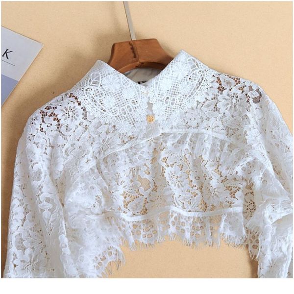 long sleeve lace fake collar shirt white detachable collar fake women vintage lace ladies false blouse collar ha jllpui, Blue;red
long sleeve lace fake collar shirt white detachable collar fake women vintage lace ladies false blouse collar ha jllpui, Blue;red