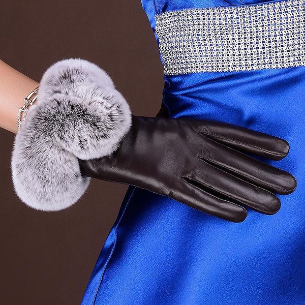 five fingers gloves 2021 genuine leather women touch screen cape glove winter fur gloves1, Blue;gray
five fingers gloves 2021 genuine leather women touch screen cape glove winter fur gloves1, Blue;gray