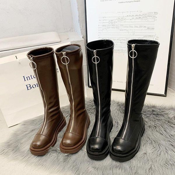 boots high tube women's plus velvet winter wear-resistant platform solid color pu, Black
boots high tube women's plus velvet winter wear-resistant platform solid color pu, Black