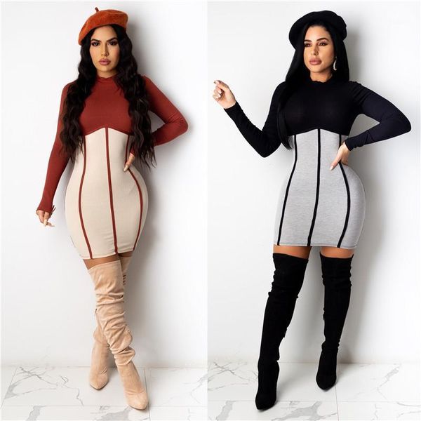 casual dresses  autumn women dress patchwork striped long sleeve o-neck high waist slim fit mini party female nightclub1, Black;gray
casual dresses  autumn women dress patchwork striped long sleeve o-neck high waist slim fit mini party female nightclub1, Black;gray