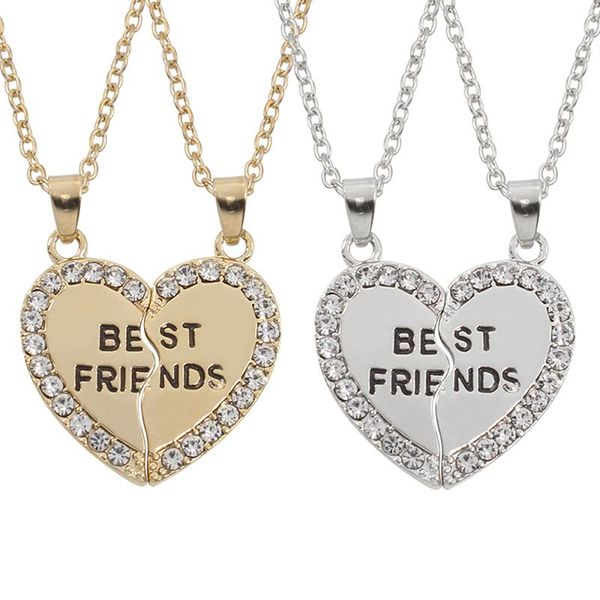 2 pieces / set half love rhinestone pendant friend necklace friendship gift for couple good frien dalloy pendant necklace, Silver
2 pieces / set half love rhinestone pendant friend necklace friendship gift for couple good frien dalloy pendant necklace, Silver