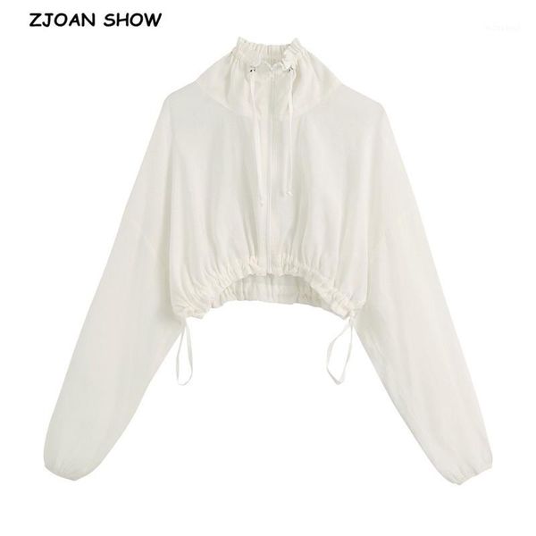 2020 stand ruffles collar white short jacket retro women bat long sleeve adjust rope elastic hem high waist jackets casual 1, Black;brown
2020 stand ruffles collar white short jacket retro women bat long sleeve adjust rope elastic hem high waist jackets casual 1, Black;brown