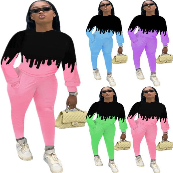 women autumn clothing two piece set color pattern casual long sleeve t shirts pencil pants comfortable outfits fashion sell new, White
women autumn clothing two piece set color pattern casual long sleeve t shirts pencil pants comfortable outfits fashion sell new, White