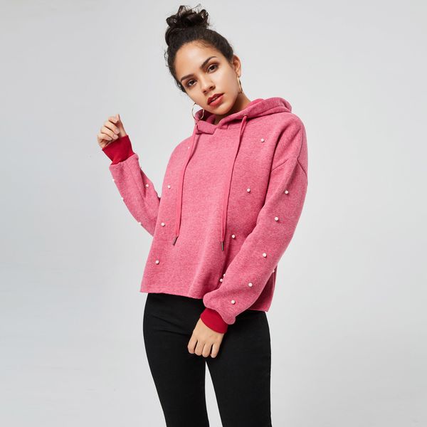 2021 new simple bead decor pullover women's hoodie sports fleece girls hooded sweatshirt fashion spring fall female loose u6ht, Black
2021 new simple bead decor pullover women's hoodie sports fleece girls hooded sweatshirt fashion spring fall female loose u6ht, Black
