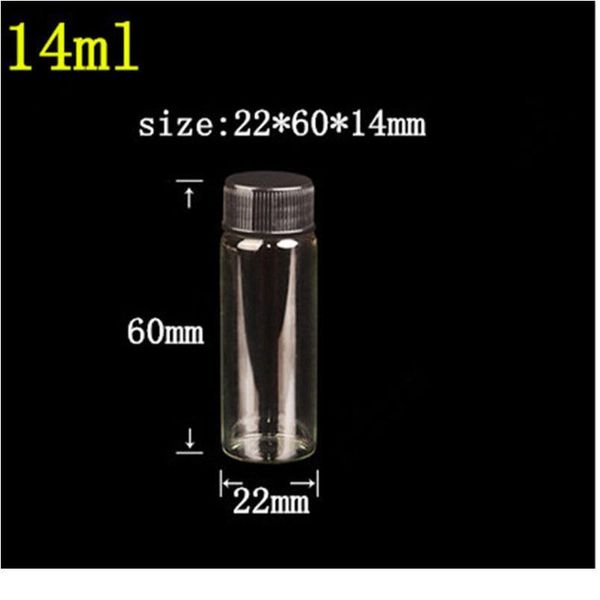 22*60*14mm 14ml glass bottles with plastic lid transparent empty glass gift bottles jars black cap 10 jllcbh
22*60*14mm 14ml glass bottles with plastic lid transparent empty glass gift bottles jars black cap 10 jllcbh
