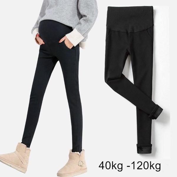 maternity bottoms pregnant women's trousers wear warm and thickened pencil bottom pants, White 
maternity bottoms pregnant women's trousers wear warm and thickened pencil bottom pants, White