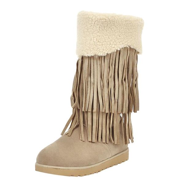 women's boots ladies winter fringe tassel women shoes casual cotton suede high boots warmer hiking snow botas mujer, Black
women's boots ladies winter fringe tassel women shoes casual cotton suede high boots warmer hiking snow botas mujer, Black