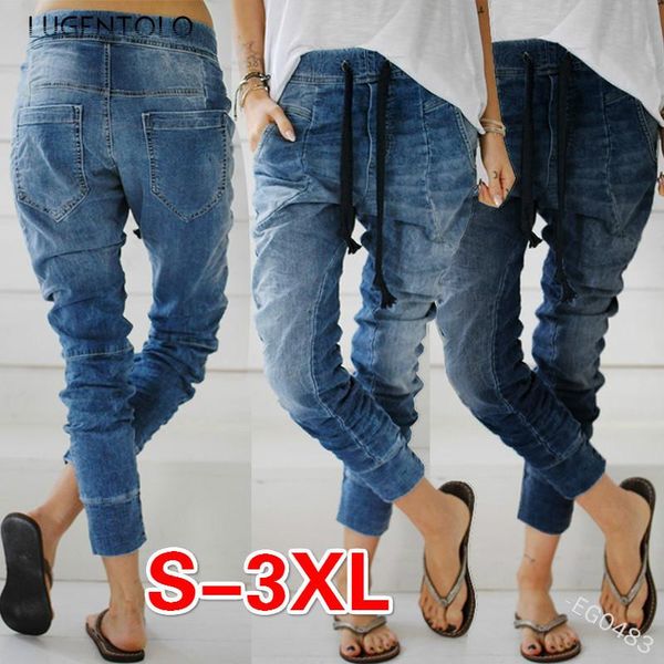 lugentolo new women's leggings jeans casual drawstring harem denim jeans low waist simple female street fashion pencil, Blue
lugentolo new women's leggings jeans casual drawstring harem denim jeans low waist simple female street fashion pencil, Blue