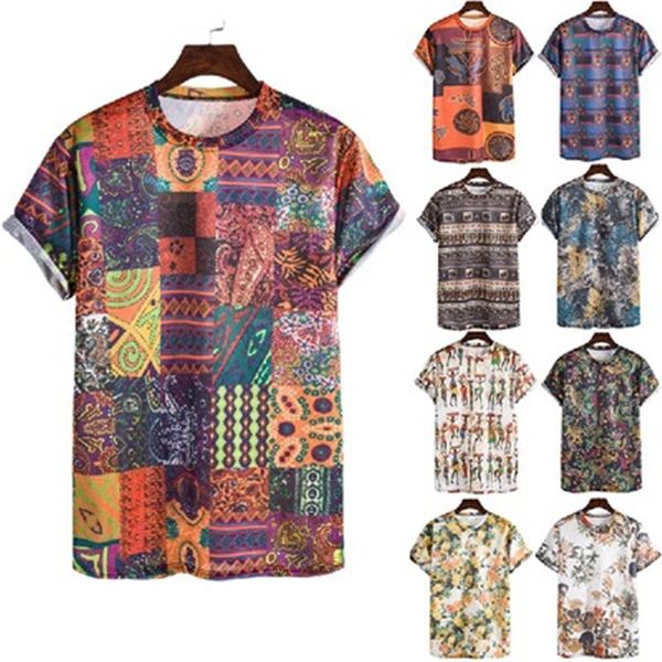mens round neck t-shirt clothing fashion ethnic style digital printing short sleeve casual tees spring summer male new loose tshirt, White;black
mens round neck t-shirt clothing fashion ethnic style digital printing short sleeve casual tees spring summer male new loose tshirt, White;black