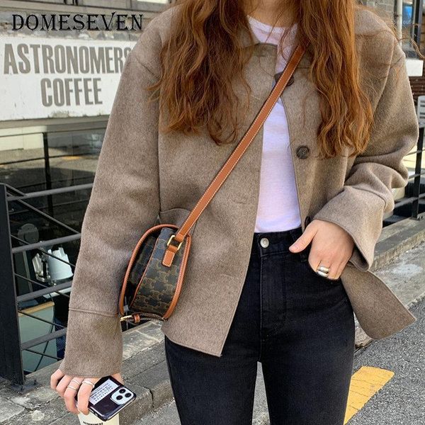 casual o neck women's jacket new 2021 autumn winter casual pockets vintage cashmere oversize wild outerwear lady short 1, Black;brown
casual o neck women's jacket new 2021 autumn winter casual pockets vintage cashmere oversize wild outerwear lady short 1, Black;brown