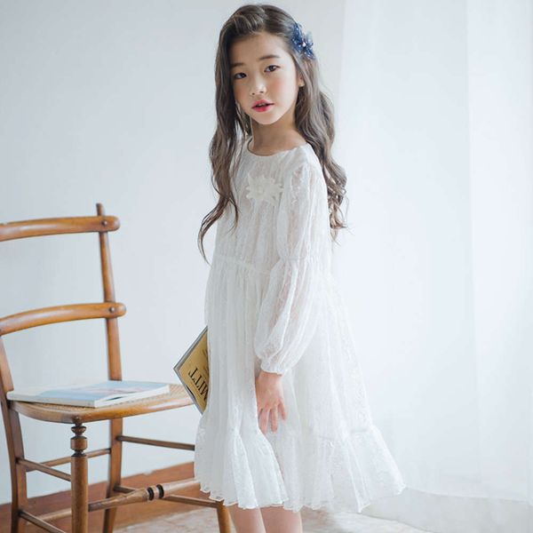 new 2020 spring lace skirt girl's long sve white chine big girl princs korean fairy drs, Red;yellow
new 2020 spring lace skirt girl's long sve white chine big girl princs korean fairy drs, Red;yellow