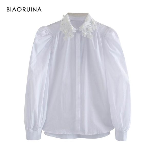 biaoruina women's cotton white single breasted loose sweet shirt lace beading stand collar female sweet all-match blouse
biaoruina women's cotton white single breasted loose sweet shirt lace beading stand collar female sweet all-match blouse