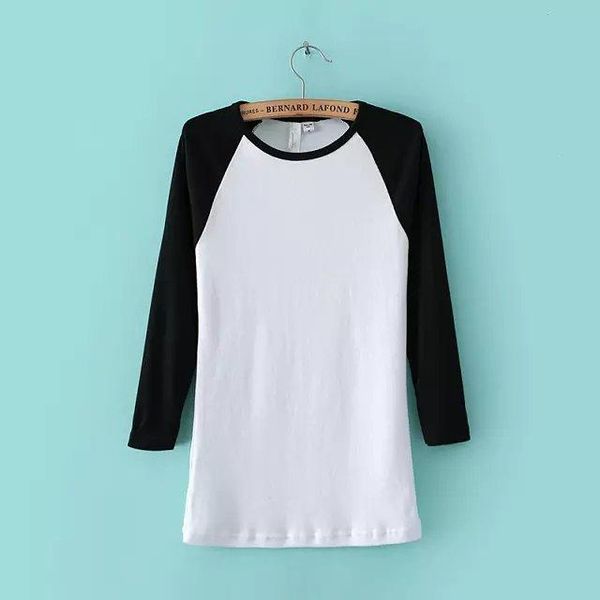 women's t-shirt european and amercian brand stars solid color cropped sleeve baseball t shirts womens knit tees girls, White
women's t-shirt european and amercian brand stars solid color cropped sleeve baseball t shirts womens knit tees girls, White