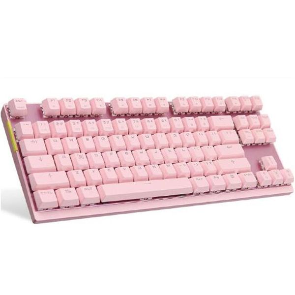mechanical keyboard backlit rgb led wired computer gaming keyboard,blue/red switches, 87 keys n-key rollover (black and pink
mechanical keyboard backlit rgb led wired computer gaming keyboard,blue/red switches, 87 keys n-key rollover (black and pink