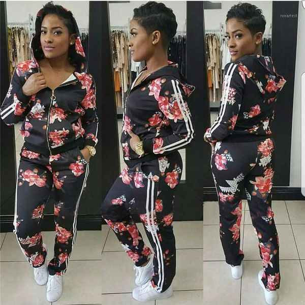 hooded tracksuit women spring leisure suit long sleeve floral print zipper jacket coat + pant two piece sets women sweat suits1, Gray
hooded tracksuit women spring leisure suit long sleeve floral print zipper jacket coat + pant two piece sets women sweat suits1, Gray