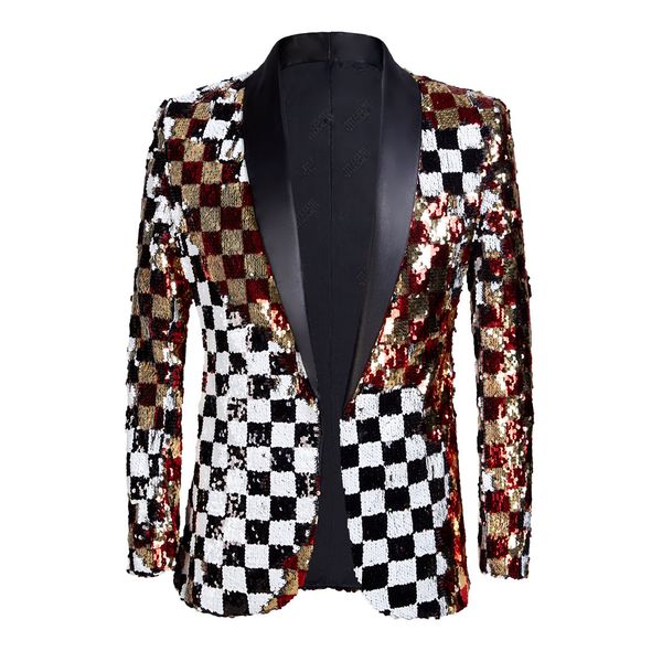 men double-side sequins suit blazers concert evening party prom celebration colorful plaid glitter tuxedo costume striped design male singer, White;black
men double-side sequins suit blazers concert evening party prom celebration colorful plaid glitter tuxedo costume striped design male singer, White;black