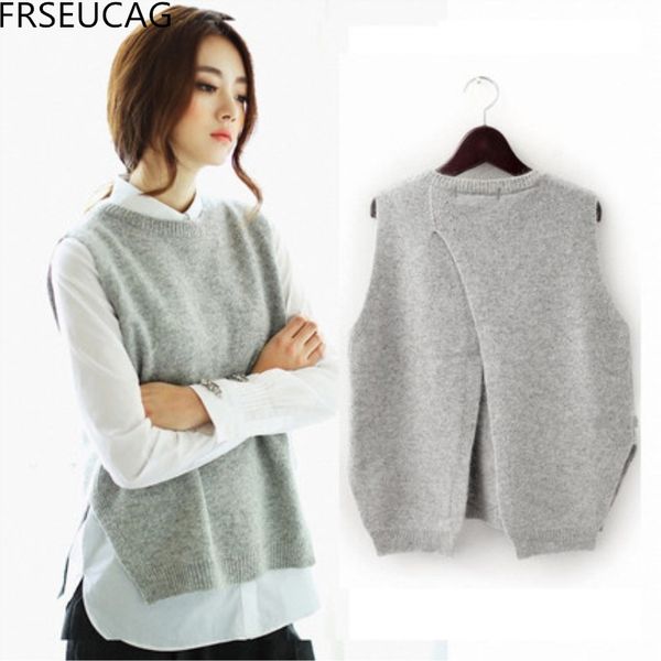 frseucag 2019the new cashmere vest back to open the knit vest woman round neck loose jacket sweater coat waistcoat 1023, Black;white
frseucag 2019the new cashmere vest back to open the knit vest woman round neck loose jacket sweater coat waistcoat 1023, Black;white